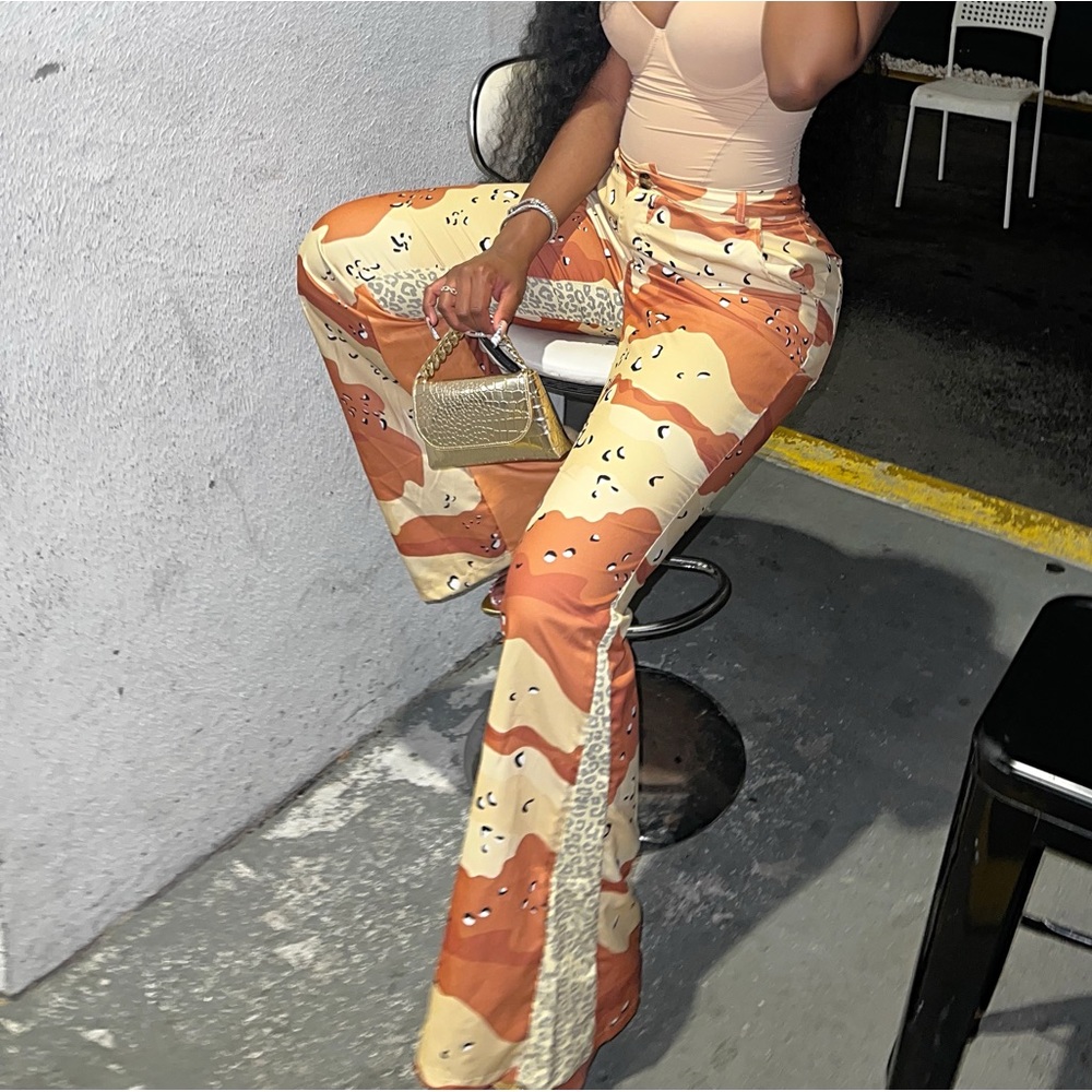 Multi-print Flare pants